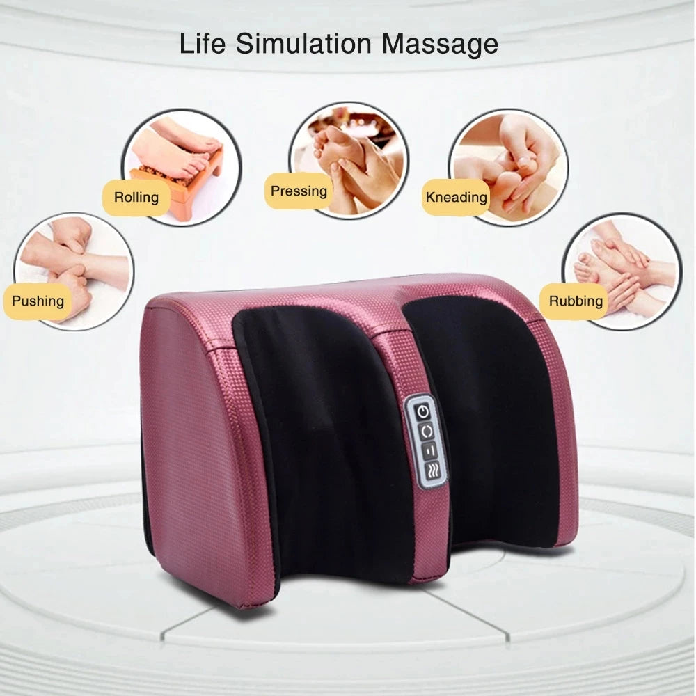 Electric Shiatsu Foot Massager: Deep Tissue Relaxation with Heated Rollers for Calf Pain Relief and Muscle Fatigue