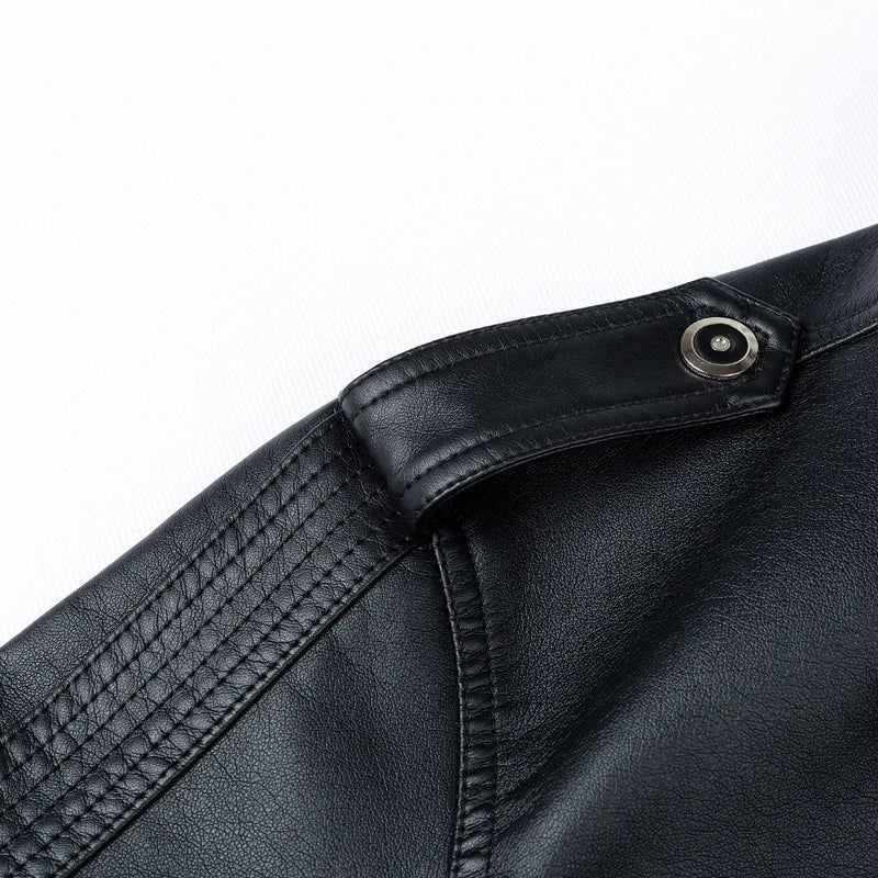 Vintage Zip-Up Leather Jacket: Stylish Motorcycle Outerwear for Men