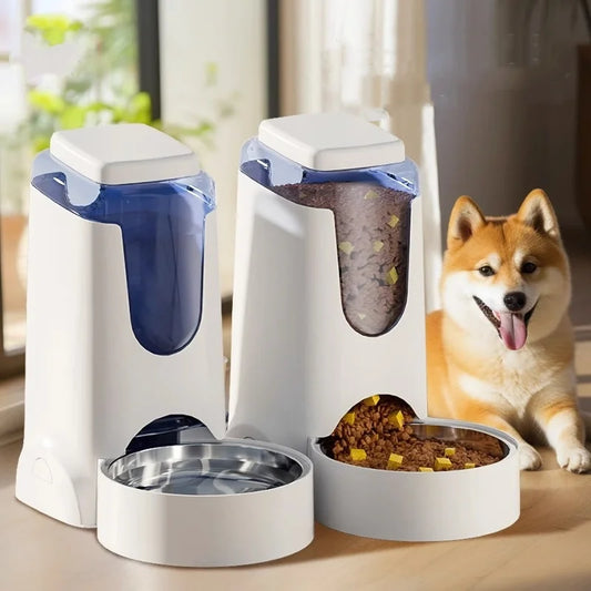 Automatic Pet Feeder & Water Dispenser with Stainless Steel Bowl