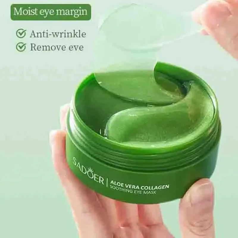 60pcs Aloe Vera Collagen Eye Mask for Dark Circles & Wrinkles