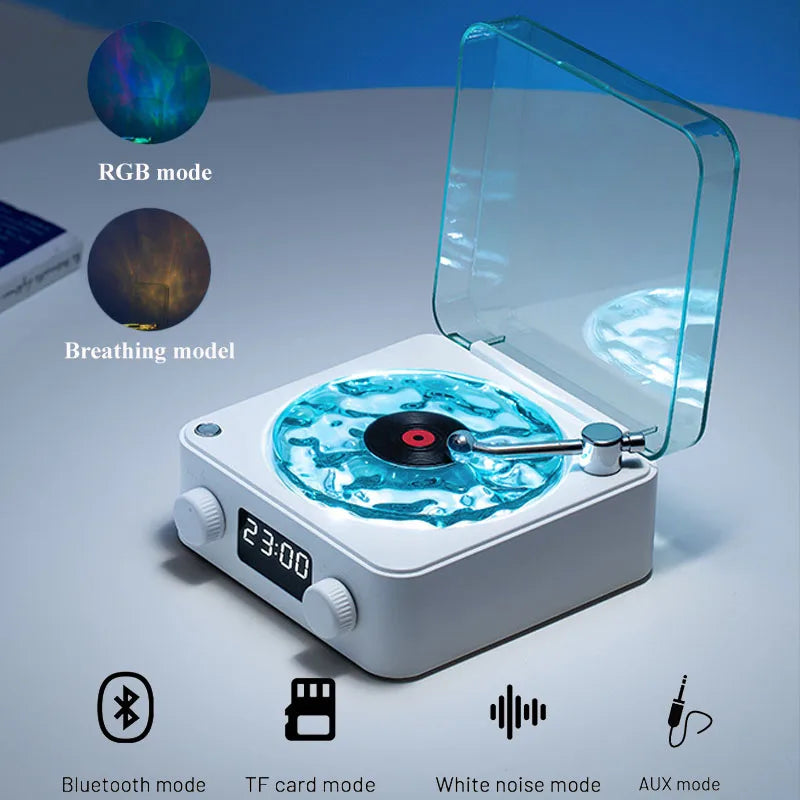 Waves Vinyl Player Bluetooth Speaker with RGB Lamp