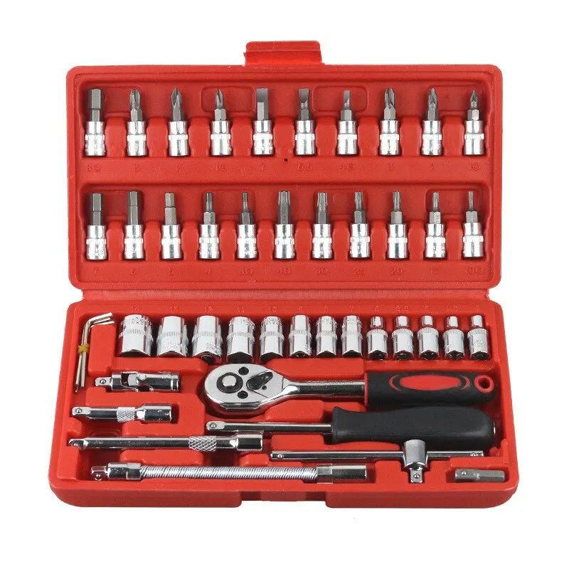 46-Piece Car Repair Tool & Socket Set