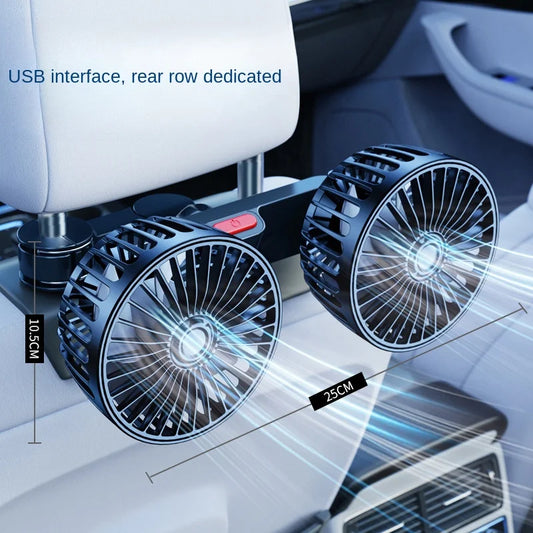 3-Speed Dual Head Car Seat Cooling Fan