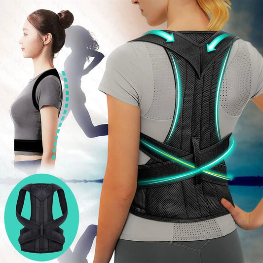 Adjustable Back Posture Corrector with Shoulder & Waist Support