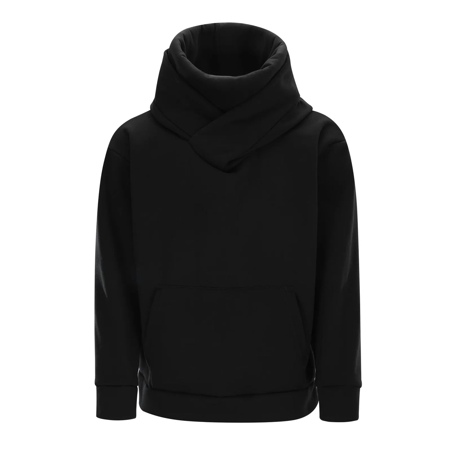 Solid Color High Neck Hoodie: Stylish Men's Long Sleeve Sweatshirt