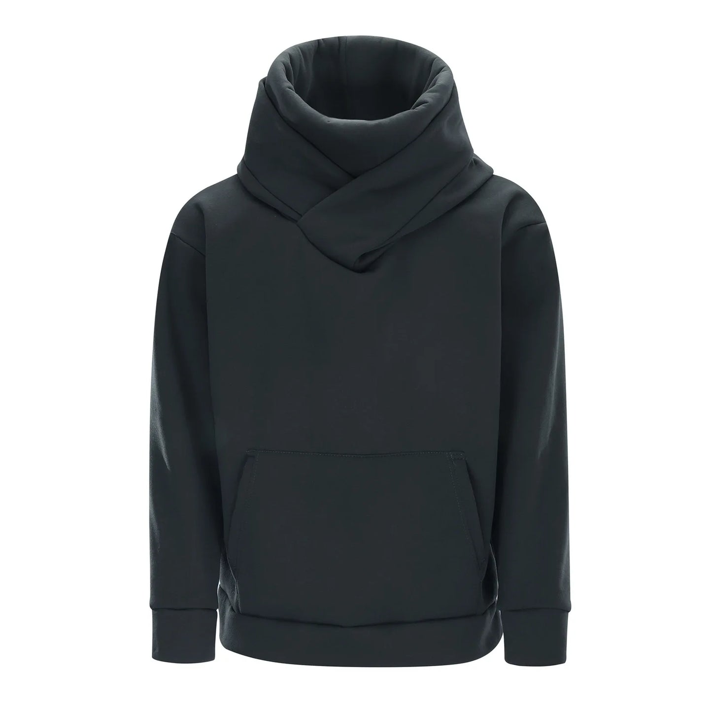 Solid Color High Neck Hoodie: Stylish Men's Long Sleeve Sweatshirt