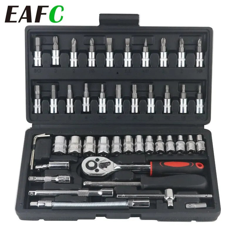 46-Piece Car Repair Tool & Socket Set