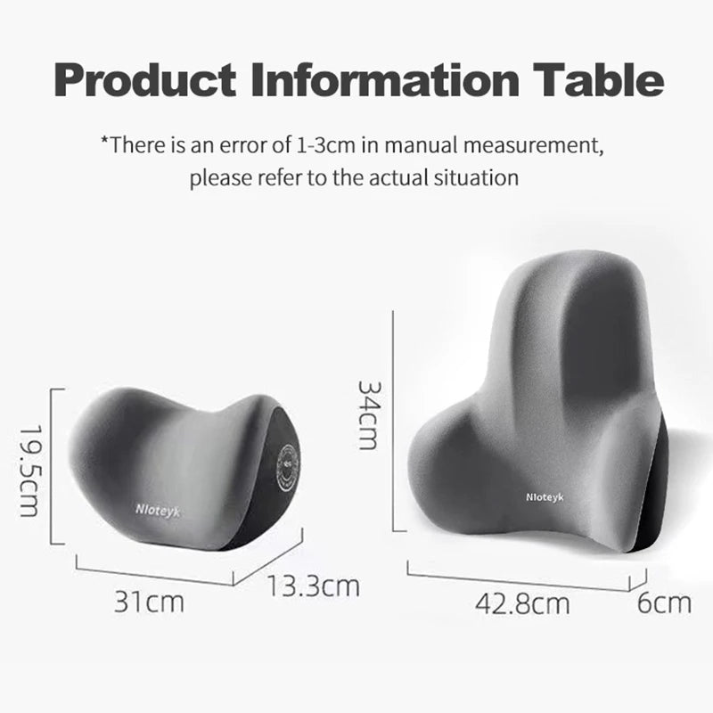 Memory Foam Car Neck & Lumbar Support Pillow - Breathable Headrest Cushion