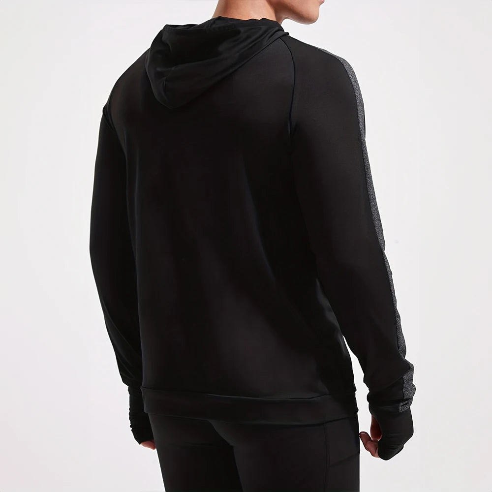 Tight Fit Sports Hoodie - Men's Jogging Pullover