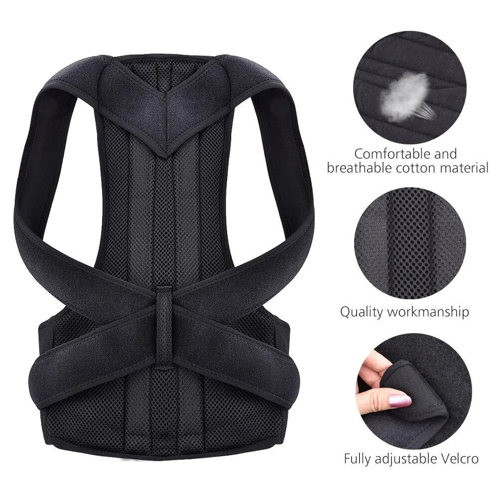 Adjustable Back Posture Corrector with Shoulder & Waist Support