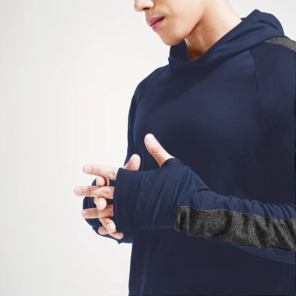 Tight Fit Sports Hoodie - Men's Jogging Pullover