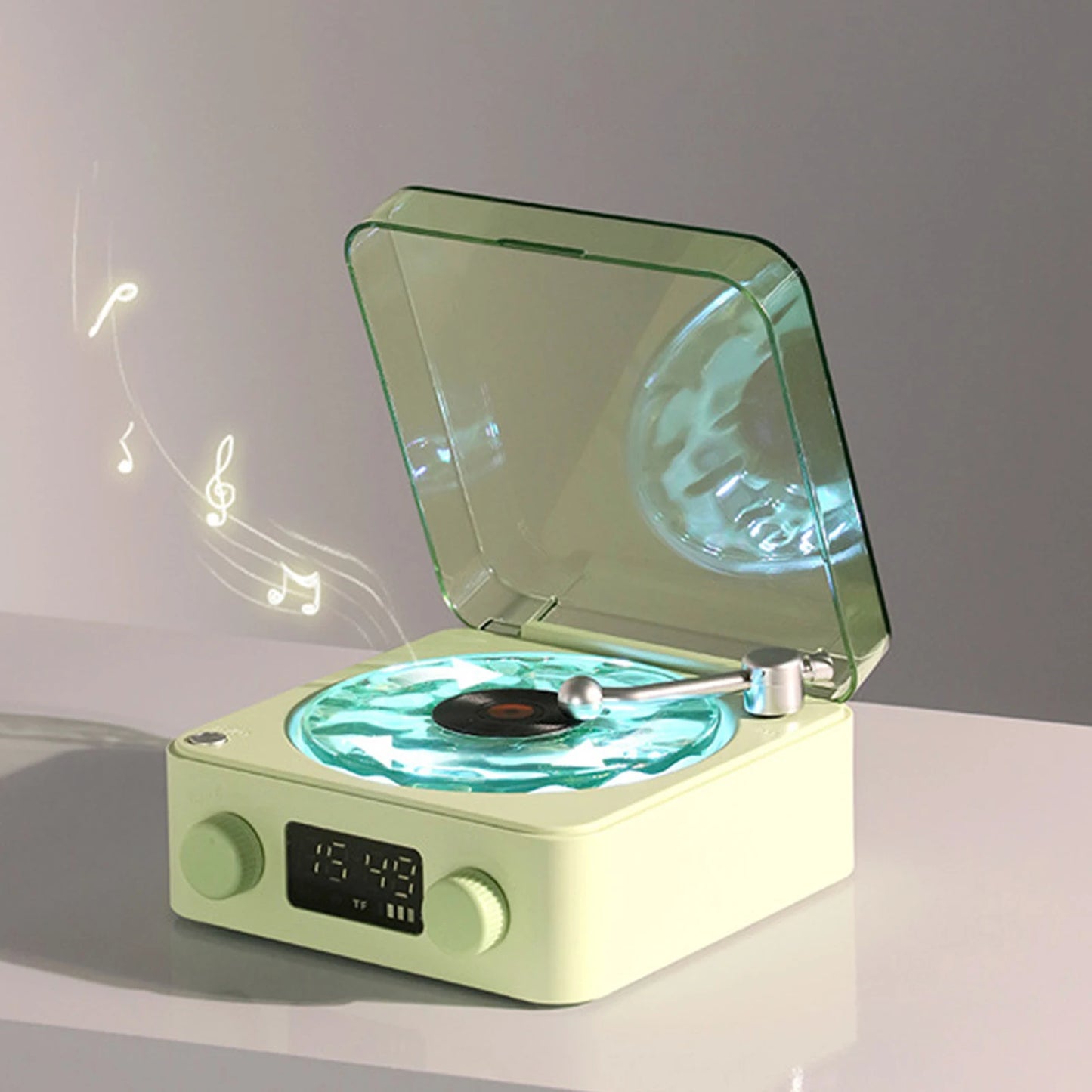 Waves Vinyl Player Bluetooth Speaker with RGB Lamp