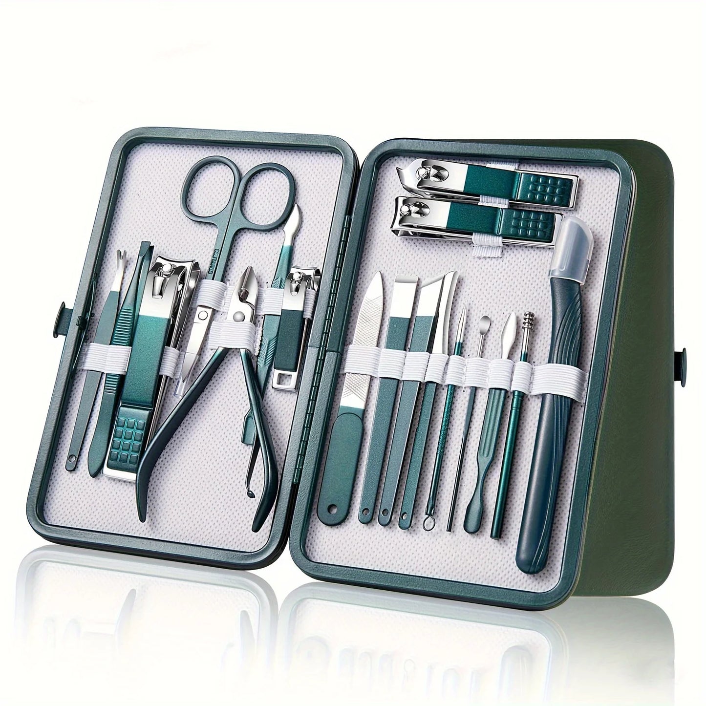 7-18 Piece Stainless Steel Nail Care Kit with Travel Case